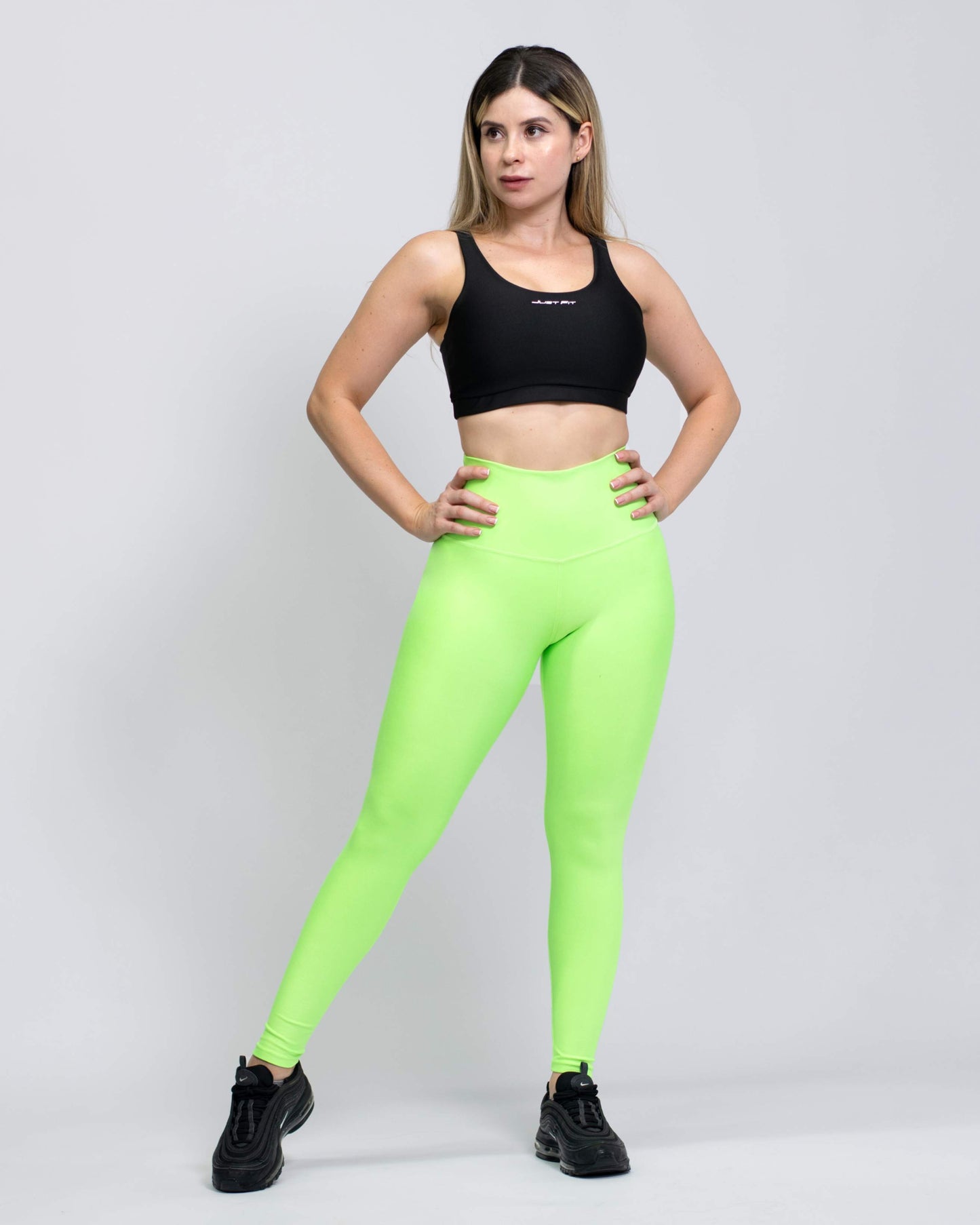 Matte Lemon Green Leggings